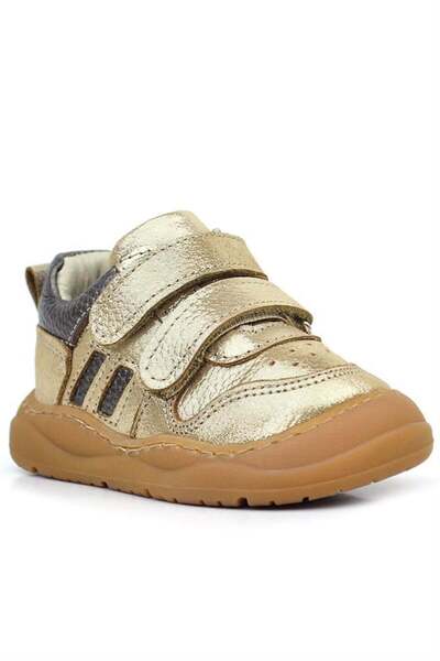 Rakerplus Schaggy Genuine Leather Gold Shiny Baby Sneakers