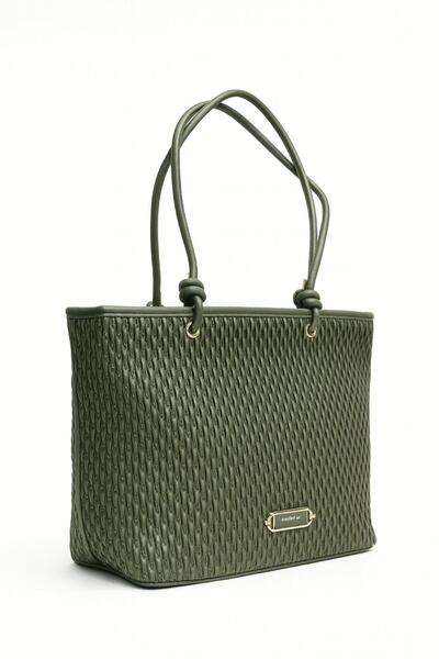 Generic Elegant Textured Ladies Handbag with Heart Scarf & Gold Detailing – Carnalisa