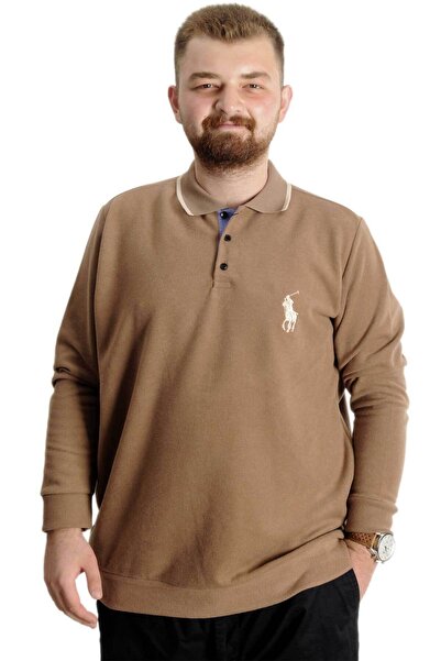 ModeXL Mode Xl Large Size Ανδρικό Sweat Polo Thessaloniki Horse 23442 Milk Coffee