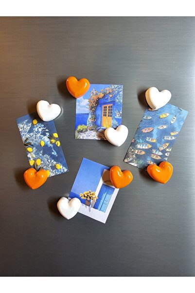 Gamy Crafts Magnet - Buzdolabı Magneti - Buzdolabı Süsü - 8’li Kalp Magnet - ...