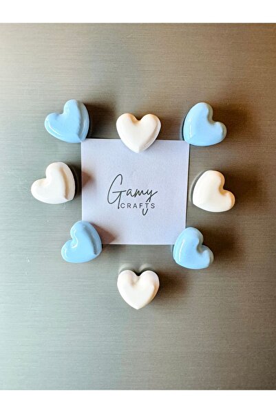 Gamy Crafts Magnet - Buzdolabı Magneti - Buzdolabı Süsü - 8’li Kalp Magnet - ...