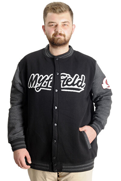 ModeXL Mode XL Büyük Beden Erkek Kolej Mont My Field 23626 Siyah
