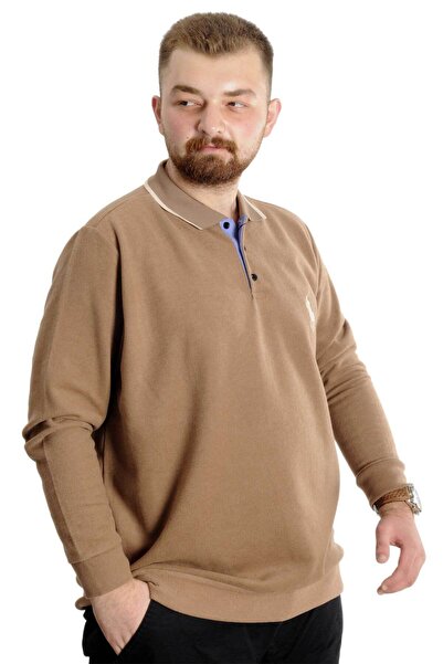 ModeXL Mode Xl Large Size Ανδρικό Sweat Polo Thessaloniki Horse 23442 Milk Coffee