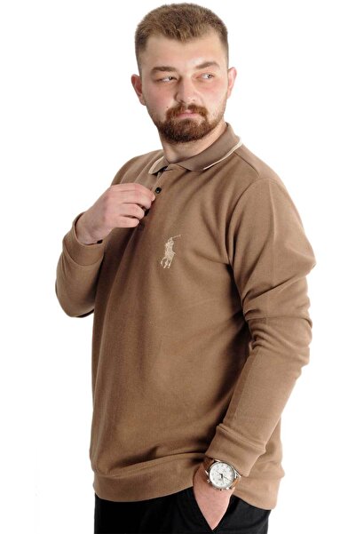 ModeXL Mode Xl Large Size Ανδρικό Sweat Polo Thessaloniki Horse 23442 Milk Coffee