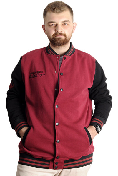 ModeXL Mode XL Large Size Men's College Coat Sports Jacket 23628 Claret Red