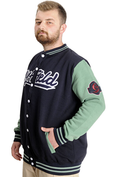 ModeXL Ανδρικό κολεγιακό παλτό Mode XL Plus Size My Field 23626 Σκούρο Μπλε