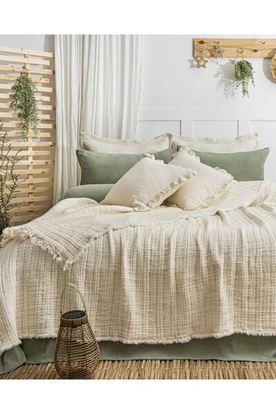 MEET MAYA NATURAL 7-шарове двомісне ковдра з мусліну 240 X 260