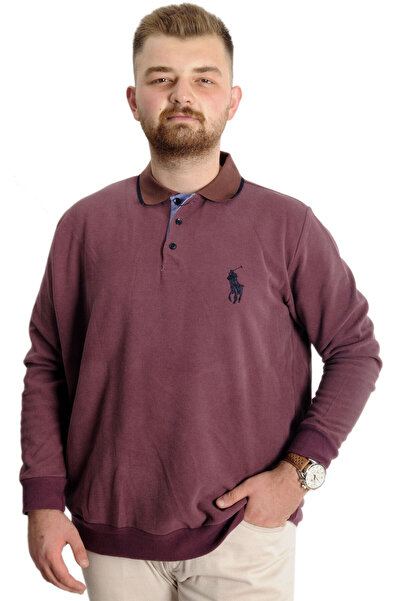 ModeXL Mode XL Large Size Men's Sweat Polo Thessaloniki Horse 23442 Dried Rose