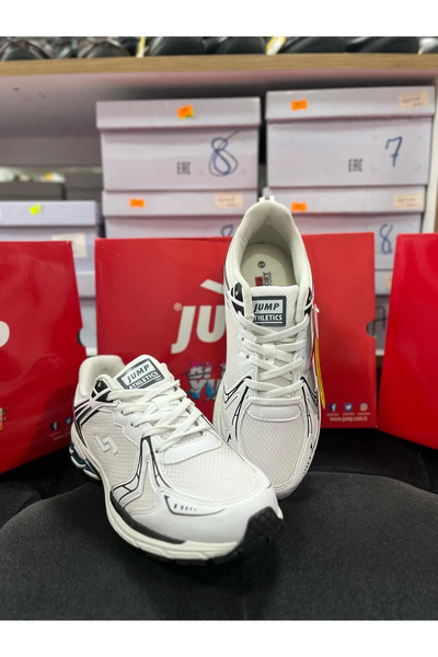 Jump Men's Black White Gray Mesh Memory Thick Sole Running Walking Sports Shoes