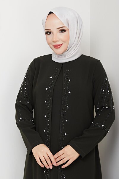 ESLEMNUR Büyük Beden Tam Boy Pelerinli Anne Elbisesi