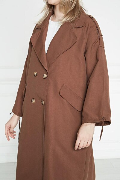 comstar Γυναικεία καμπαρντίνα χωρίς επένδυση με κορδόνι στο μανίκι Oversize Gabardine