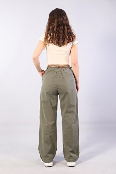 Mckanzie 5429 Belt Detailed Wide Leg Trousers