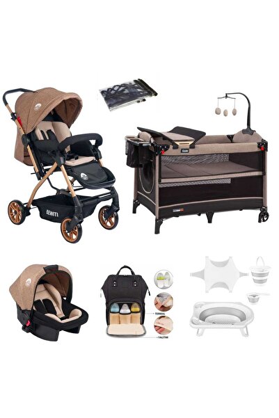 4KİDS Bebek Çeyiz Seti Çift Yön Bebek Arabası Anne Yanı Asansörlü Park Beşik ...