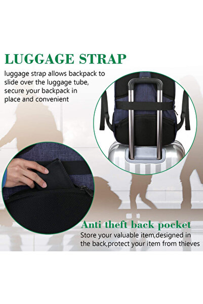 halber Rucsac Laptop, halber, Pro, Style & Storage, 15.6 inch, Bleumarin