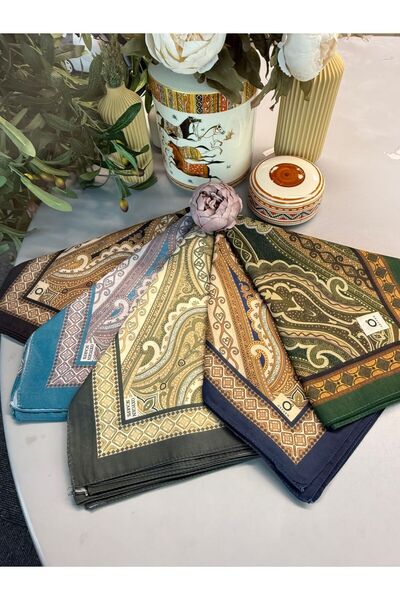 Oxygen Scarfs Šátek z bavlněného hedvábí s etnickým vzorem En 5 – výhodná sada