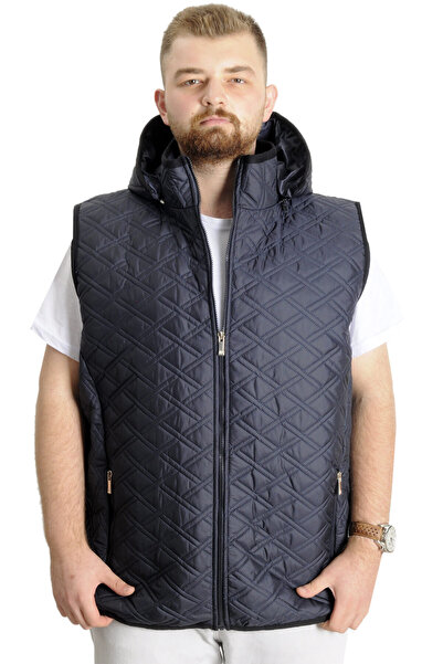 ModeXL Mode XL Великий розмір Чоловічий жилет з капюшоном Капітоне 23710 Світло-синій