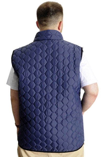 ModeXL Ανδρικό Γιλέκο Καπιτονέ 23702 - Μεγάλο Μέγεθος Navy Blue