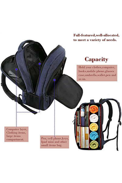 halber Rucsac Laptop, halber, Pro, Style & Storage, 15.6 inch, Bleumarin