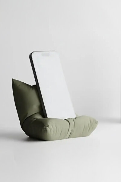 OEM Phone holder, modern design, pillow shape, plastic, 3D printed, dark green