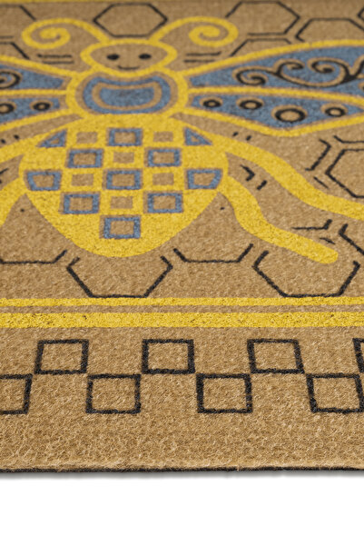 KARMAT Doormat, Bee, Honeycomb, Patterned Front Door Mat, Non-Slip Base, Dowry Mat, Housewarming Gift