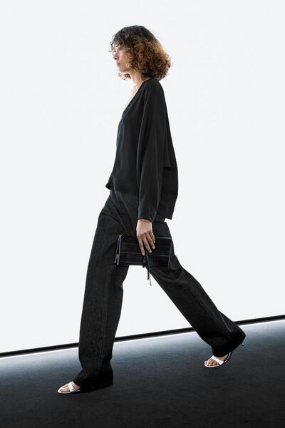 Massimo Dutti V yaka dökümlü bluz