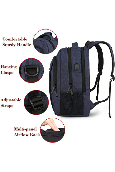 halber Rucsac Laptop, halber, Pro, Style & Storage, 15.6 inch, Bleumarin