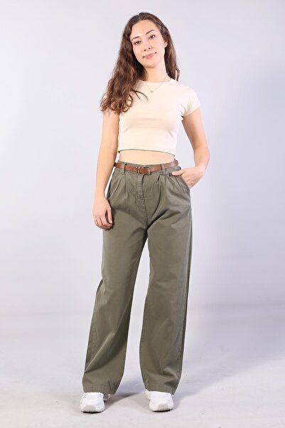 Mckanzie 5429 Belt Detailed Wide Leg Trousers