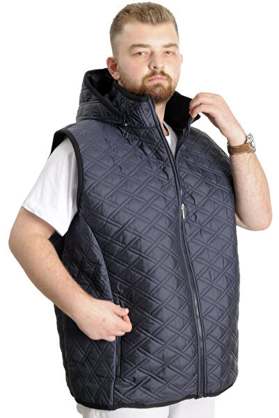 ModeXL Mode XL Великий розмір Чоловічий жилет з капюшоном Капітоне 23710 Світло-синій