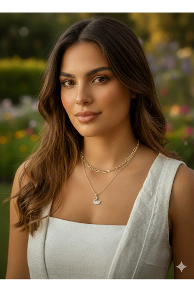 TAKİŞKO Swan Model Design Necklace