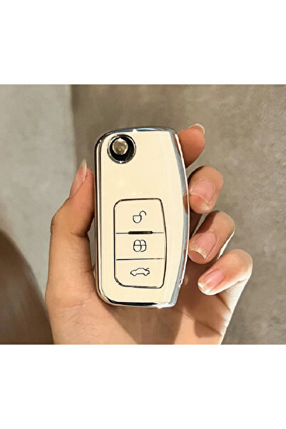 OEM White foldable key case Ford Focus 2/3, EcoSport, C-Max, S-Max, Ka, Mondeo, Kuga, Galaxy, Fiesta