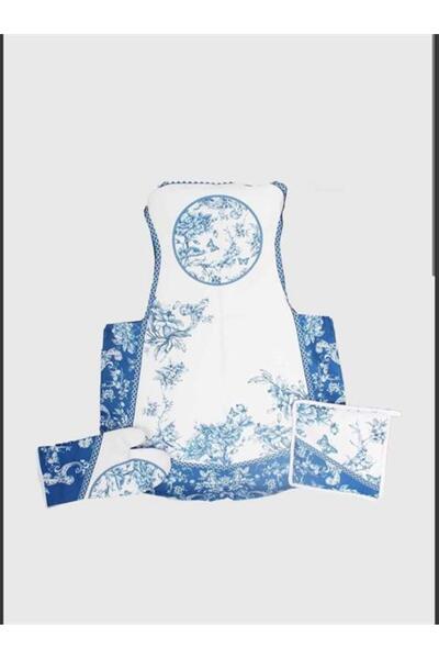 ROSSEV Blue Kitchen Apron Set 3 Pieces