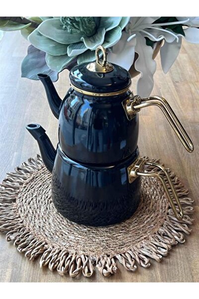 ROSSEV Emaye Çaydanlık Doroty Black