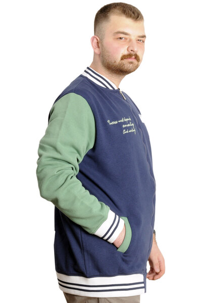 ModeXL Mode XL Ανδρικό κολεγιακό παλτό με στάμπα 23631 Indigo