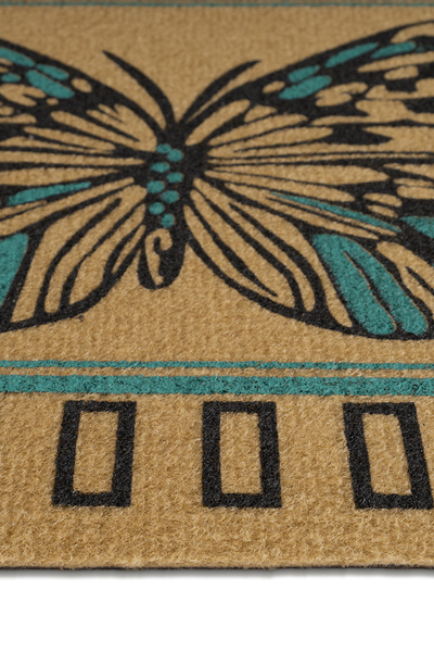 KARMAT Butterfly Pattern, Modern Durable Long-Lasting Outdoor Door Front Mat, Non-Slip Base Patterned Doormat