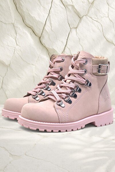 Rakerplus Griffon Справжня шкіра Рожеві з блискавкою Зимові черевики для дівч...