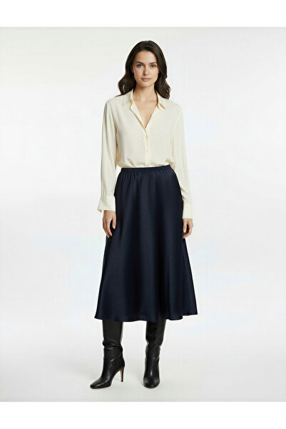 Koton Standard Waist Regular Fit Satin Midi Skirt