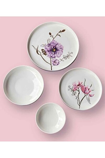ROSSEV Pure Bone Modern Violet 48 Parça 12 Kişilik