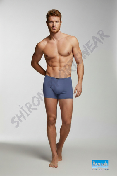 Shiron Sportswear&Company Men's 6-Pack Indigo Color Modal Fabric Thin Elastic Boxer Berrak 4488