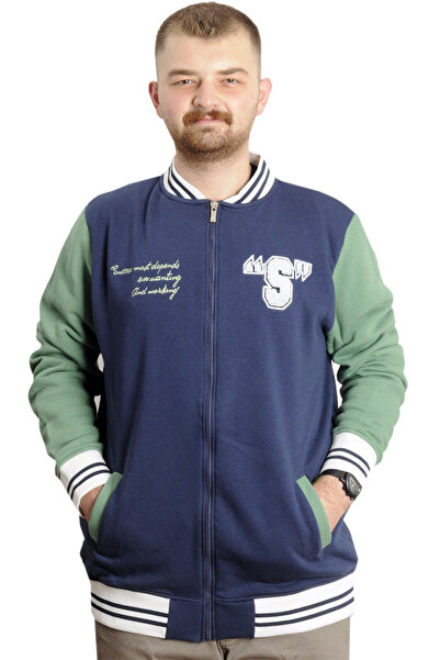 ModeXL Mode XL Ανδρικό κολεγιακό παλτό με στάμπα 23631 Indigo