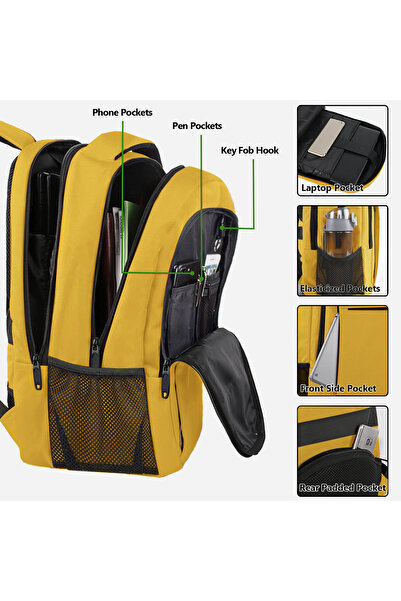 halber Laptop Backpack, Halber, Pro, Style & Storage, 15.6 inch, Gold