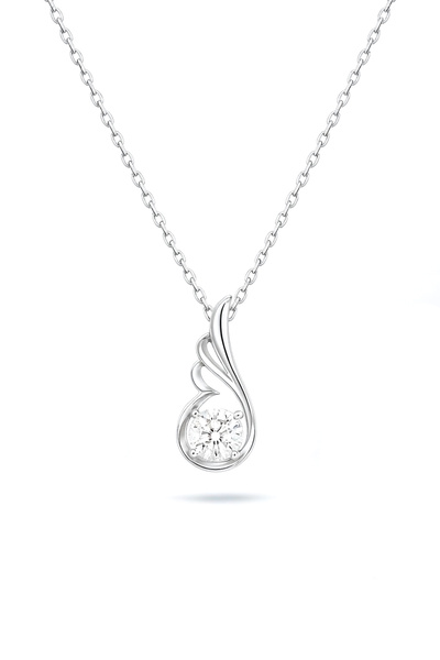 Brezza Lusso Jewelry Gümüş Zarif Tasarım Melek Kanatlı Taşlı Kadın Gümüş Kolye
