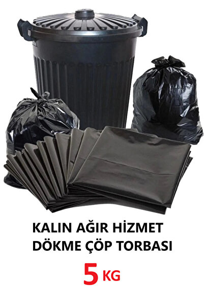 EFTAPLAST 80*110 BATTAL BOY ENDÜSTRİYEL TİP KALIN ÇÖP POŞETİ 5 KG