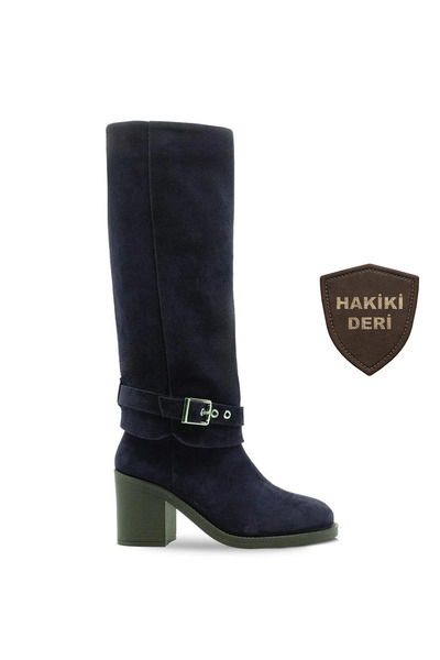 Vario Genuine Leather Thick Heeled Women's Boots 059 02