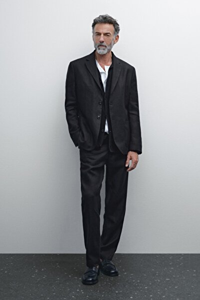 Massimo Dutti %100 keten klasik blazer