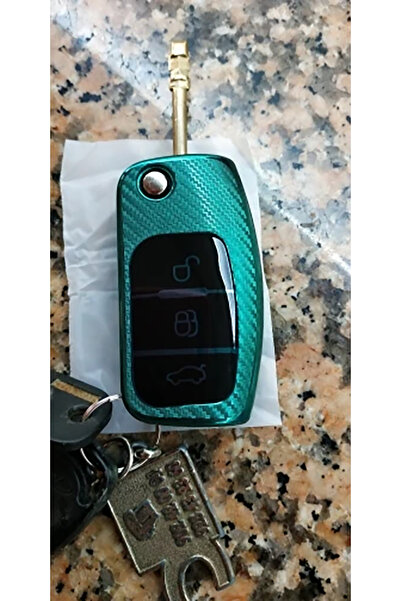 OEM Key cover for Ford Fiesta, Focus 2, Mondeo, S-Max, Galaxy, C-Max - green carbon