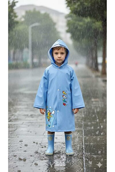 Bosile EVA Fabric με κουκούλα Παιδικό αδιάβροχο με σχέδια χωρίς τσέπες με κου...