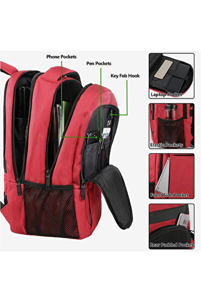 halber Rucsac Laptop, halber, Pro, Style & Storage, 15.6 inch, Rosu