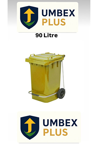 MCK Plus UMBEX Atık Plastik Pedallı Çöp Konteyneri 90 Litre Plastik Konteyner...