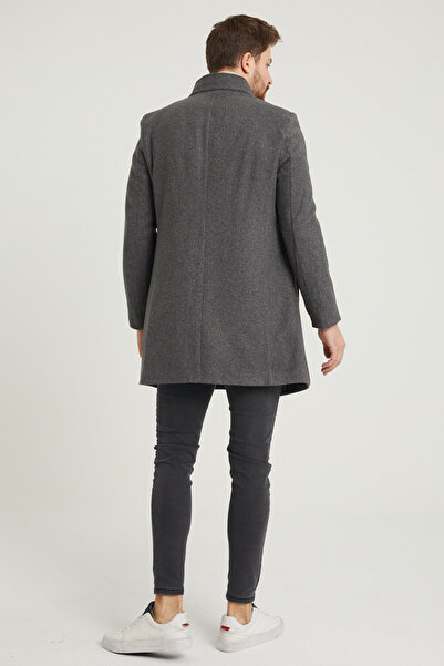 MODAMESTO Ανδρικό γιακά παλτό Anthracite Slim Fit Stand