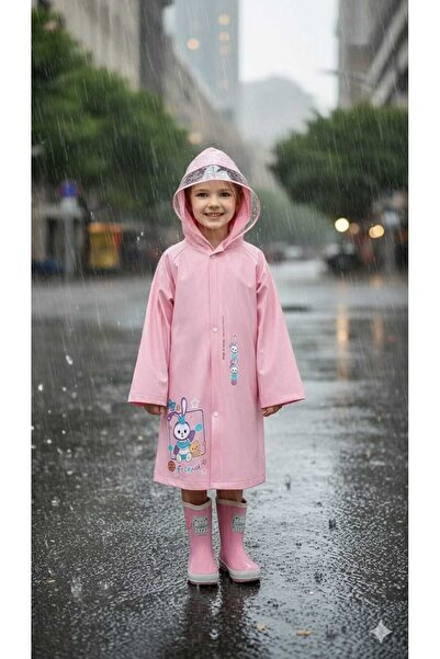 Bosile EVA Fabric με κουκούλα Παιδικό αδιάβροχο με σχέδια χωρίς τσέπες με κου...